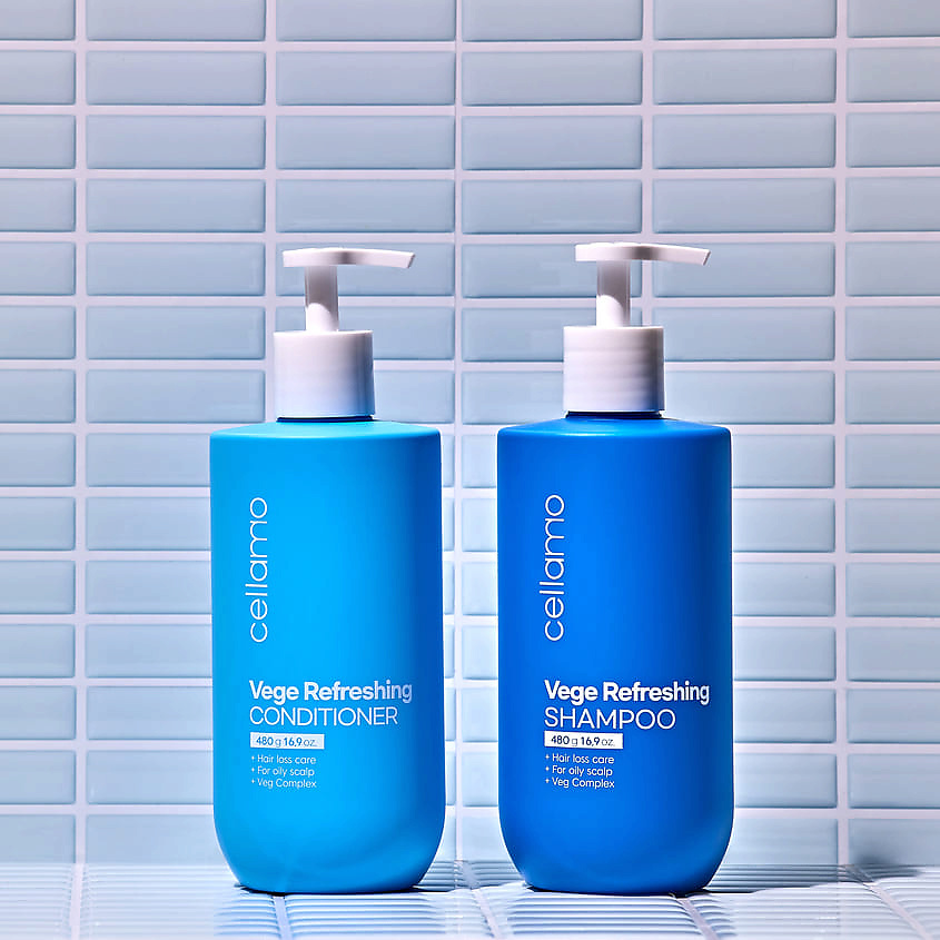 CELLAMO Шампунь для жирной кожи головы освежающий Vege Refreshing – фото 2