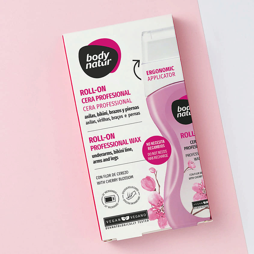 BODY NATUR Ролл - он профессиональный воск для тела с цветком черешни Roll - On Professional Wax – фото 3