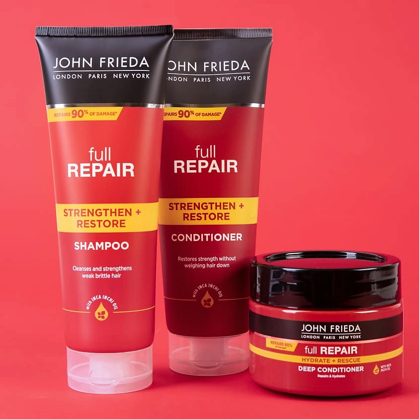 JOHN FRIEDA Укрепляющий + восстанавливающий шампунь для волос Full Repair – фото 9