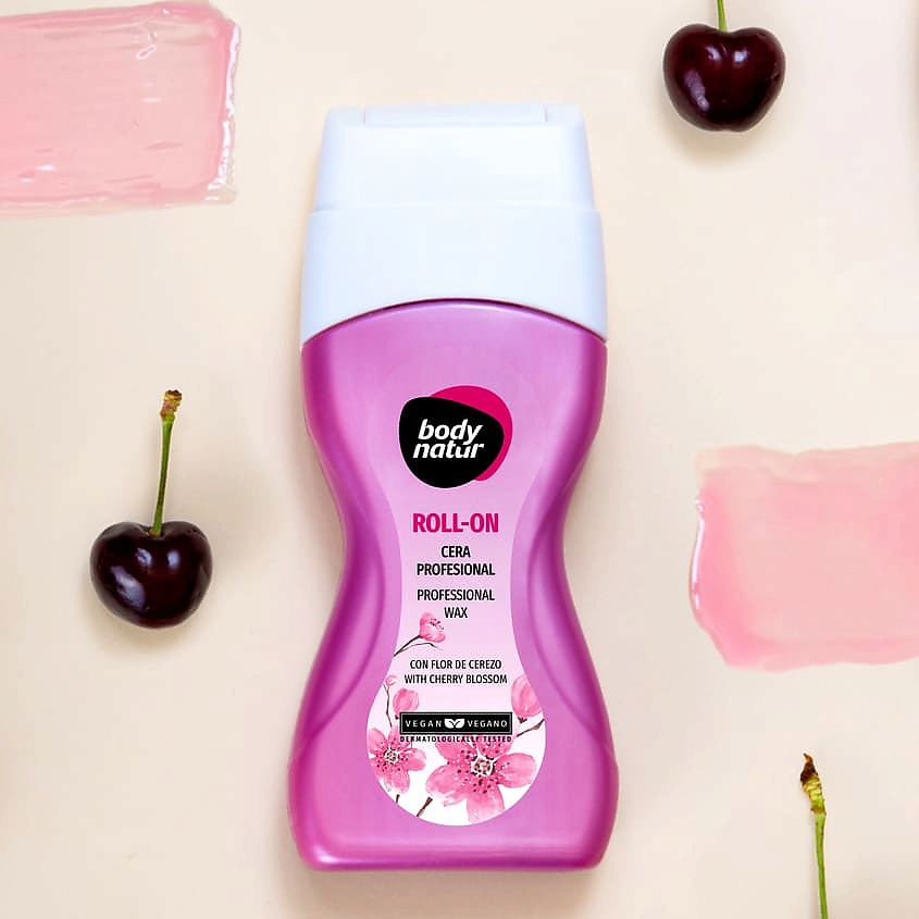 BODY NATUR Ролл - он профессиональный воск для тела с цветком черешни Roll - On Professional Wax – фото 2