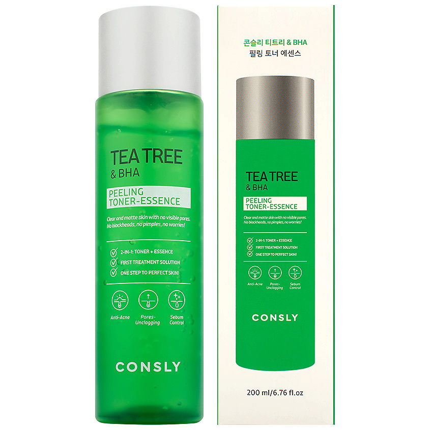 CONSLY Тонер-эссенция отшелушивающий с чайным деревом и салициловой кислотой Exfoliating Toner-Essence With Tea Tree And Salicylic Acid – фото 4