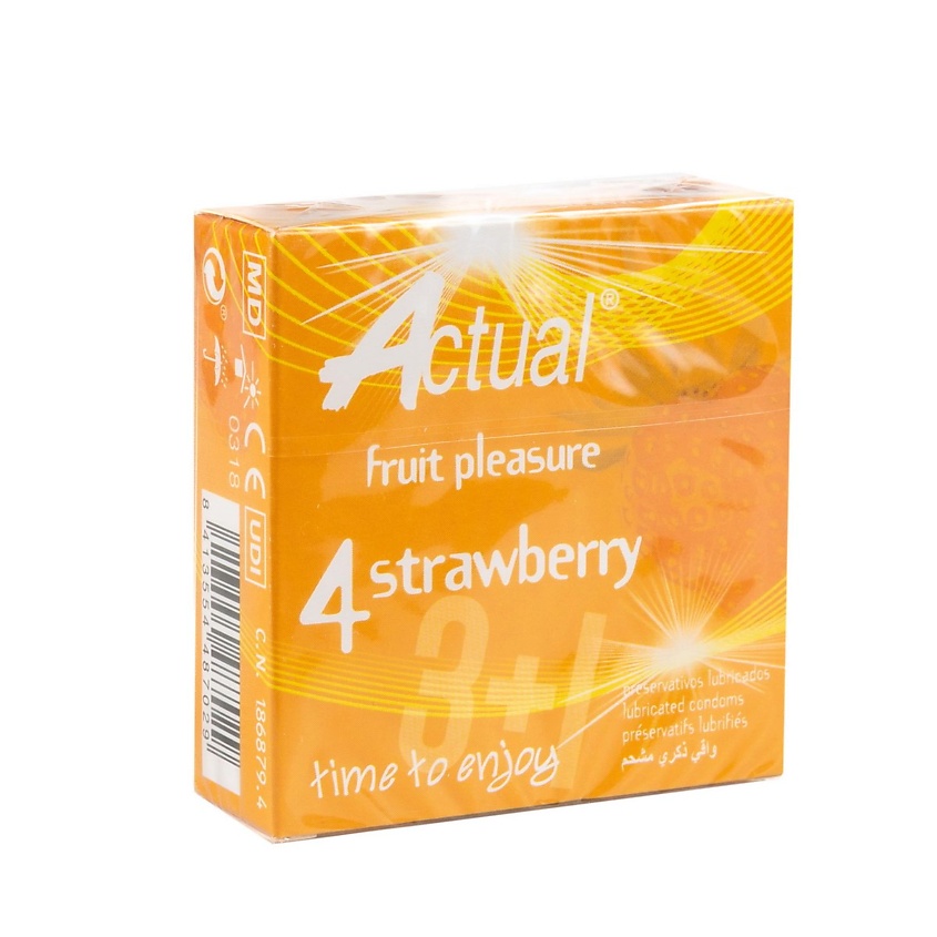 Изображение товара ACTUAL латексные презервативы с ароматом клубники, 4 шт
