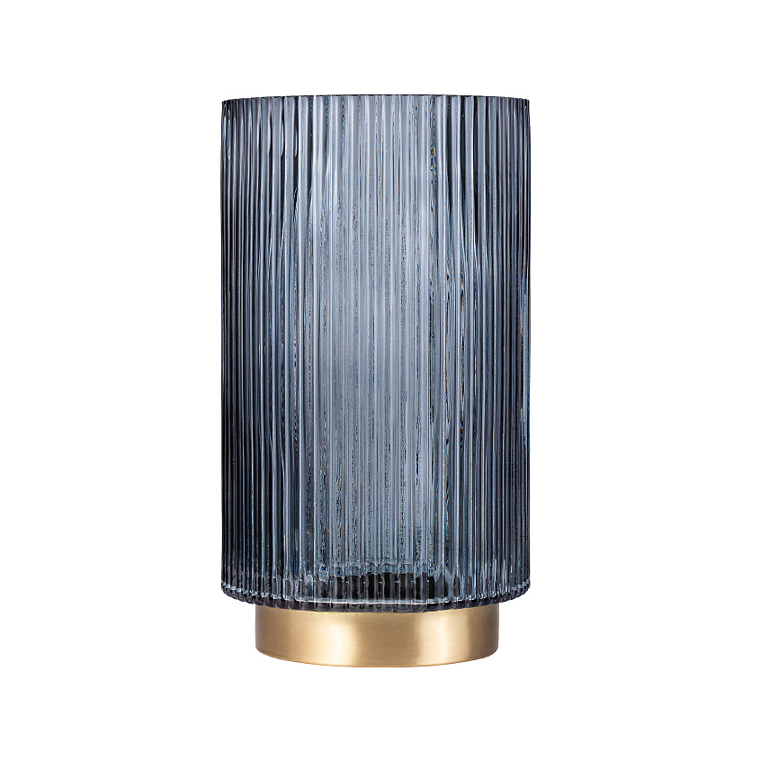 Изображение товара MANDARIN DECOR Стеклянная ваза для цветов и сухоцветов декор дома, 25 см; цвет: голубой