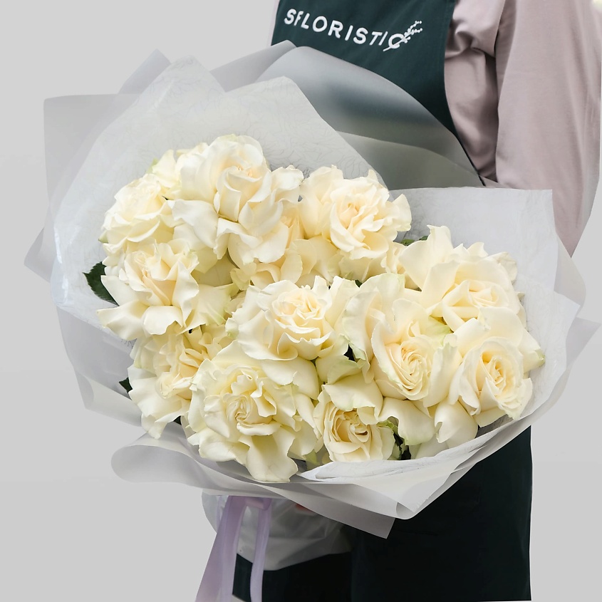 Изображение товара Букет белых Роз "Цефея" из 15 штук - идеальный подарок