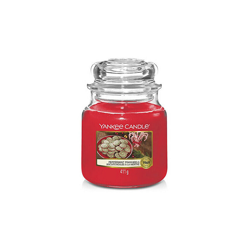 Изображение товара YANKEE CANDLE Ароматическая свеча Classic medium Peppermint Pinwheels, 411 г
