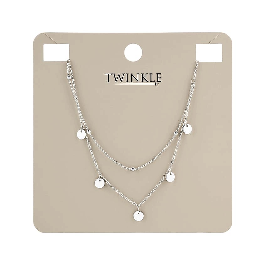 Изображение товара Многослойное серебряное ожерелье TWINKLE SILVER COINS 2-IN-1 унисекс