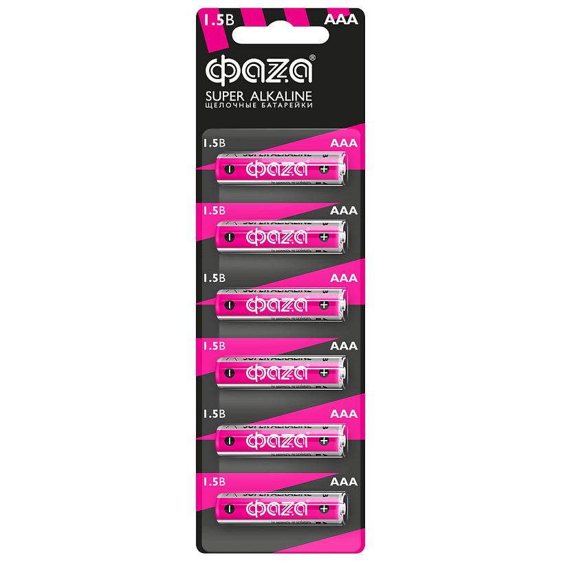 Изображение товара ФАZА Батарейки Щелочные Super Alkaline LR03, BL-6, бл. 6 шт., 1 шт.