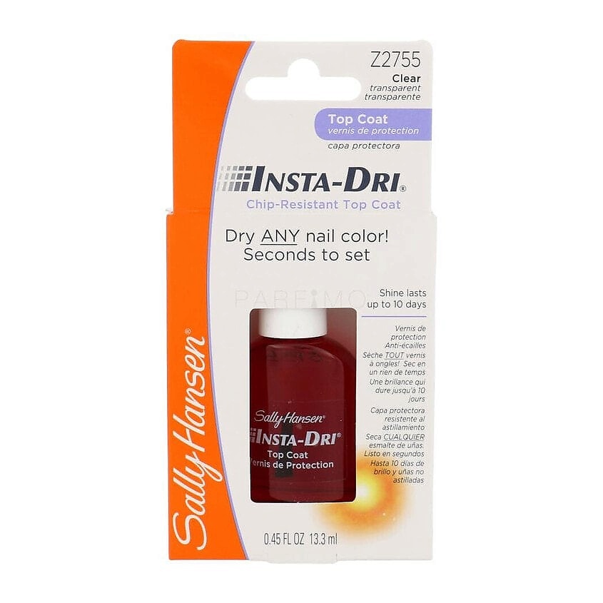 Изображение товара SALLY HANSEN Быстросохнущий топ для лака Insta-Dri Chip-Resistant Top Coat, цвет: Прозрачный, 13.3