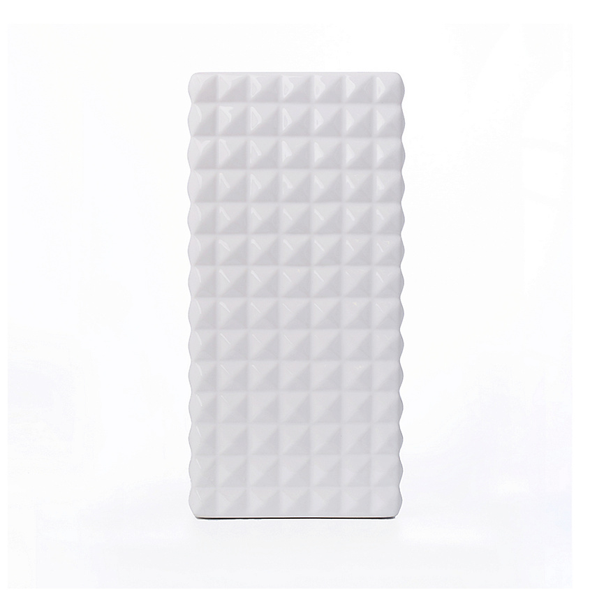 Изображение товара MANDARIN DECOR Керамическая ваза для цветов сухоцветов декор интерьера дома, 30 см; белый