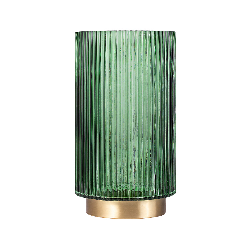 Изображение товара MANDARIN DECOR Стеклянная ваза для цветов и сухоцветов декор дома, 25 см; цвет: зеленый