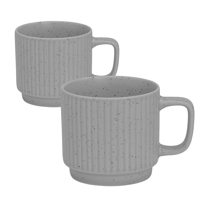 Изображение товара MANDARIN DECOR Набор керамических кружек для чая и кофе, цвет: серый; 300 мл