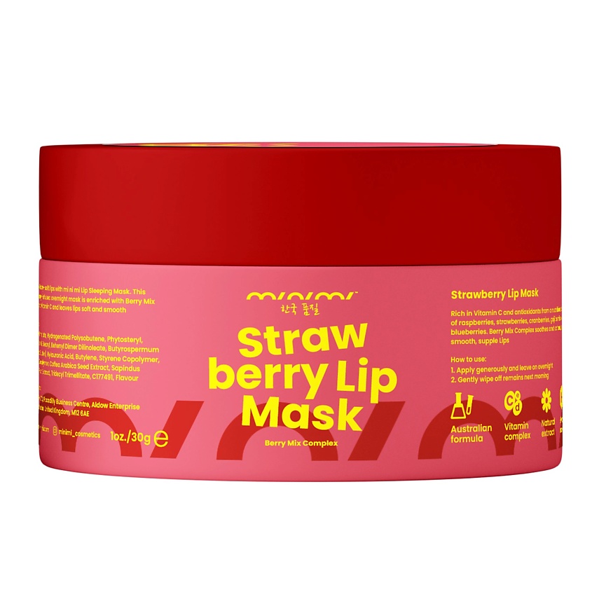 Изображение товара MINIMI Маска для губ клубника, 1 шт.