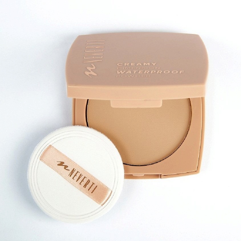 Изображение товара NEVERTI Водостойкая компактная пудра для лица Среднее покрытие для женщин