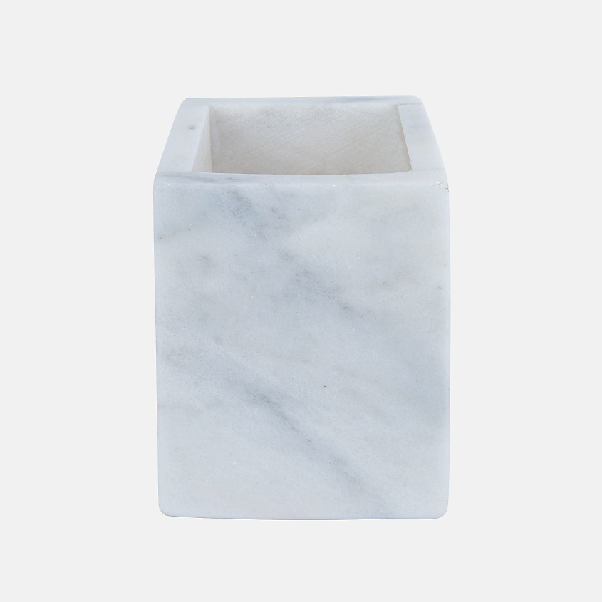 Изображение товара НАТУРКАМЕНЬ Стакан для ванной комнаты из мрамора, 1 шт.; цвет: белый; размер: 8х6 см.