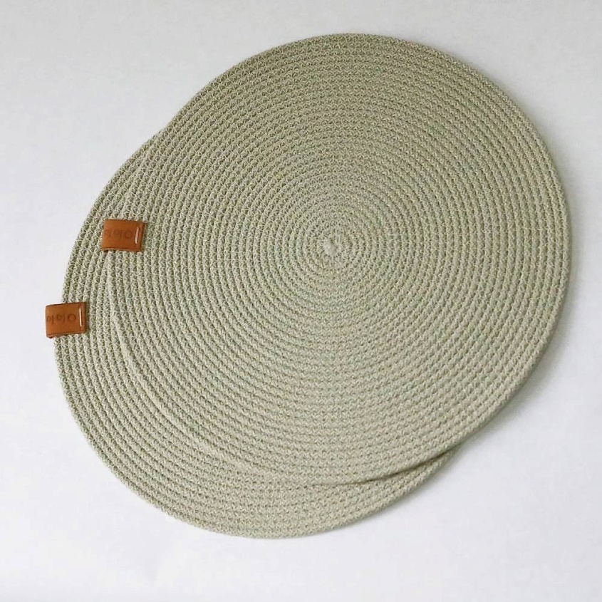 Изображение товара OLALA HOME Плейсматы 2 шт, светло-зеленый шалфей, практичные и красивые салфетки для кухни