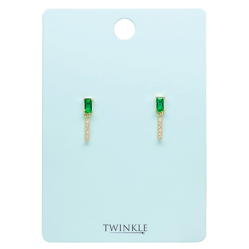 Изображение товара TWINKLE Серьги GREEN CRYSTALS - утонченные украшения для праздничных и повседневных образов