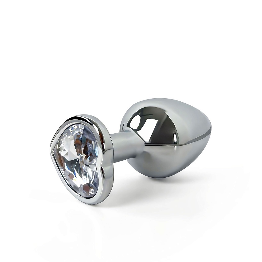 Изображение товара LE FRIVOLE Анальная пробка металлическая с белым кристаллом в виде сердца Fantasy Toys, 1 шт.