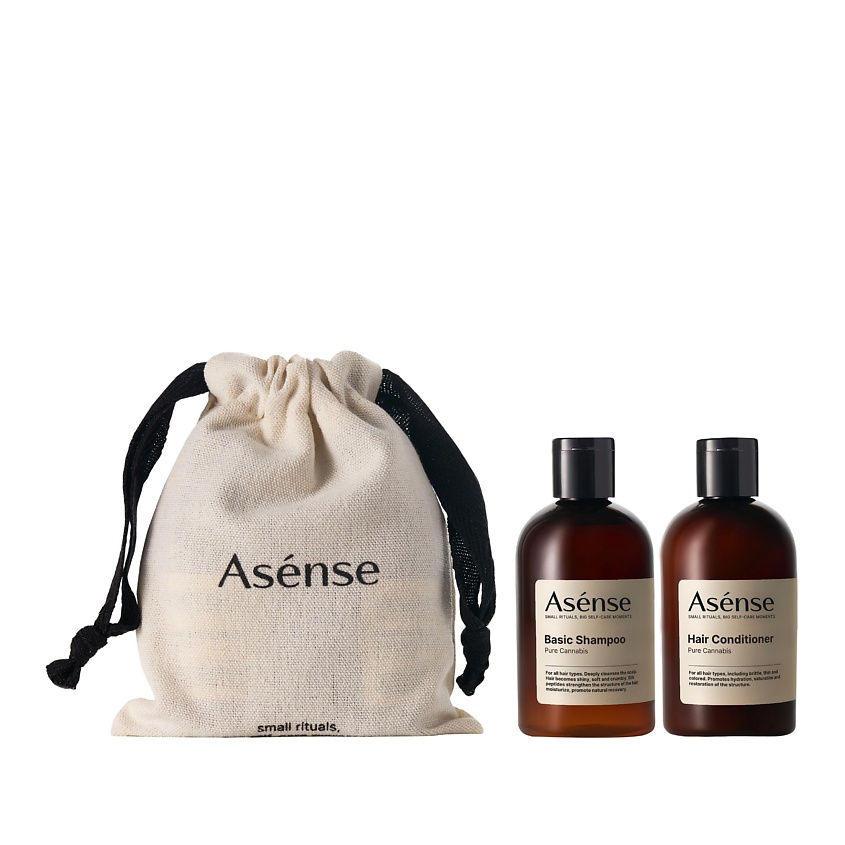 Изображение товара ASENSE Подарочный набор Шампунь и Кондиционер для волос в брендированном мешочке Pure Cannabis, Pure Cannabis