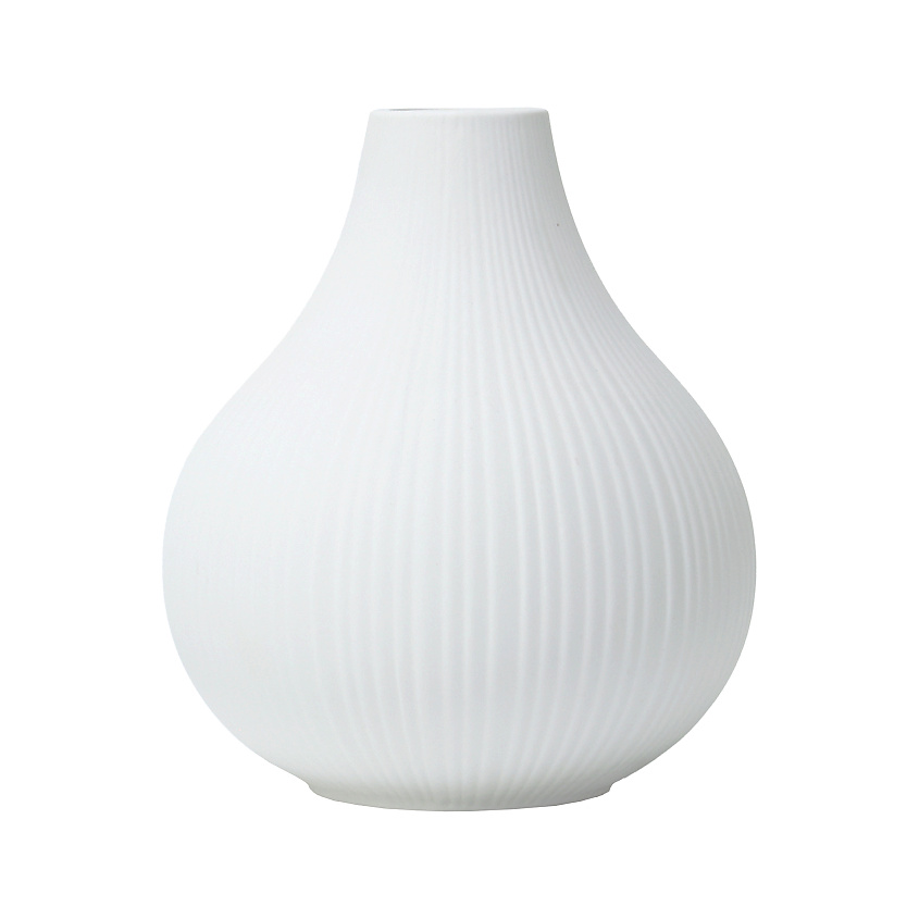 Изображение товара MANDARIN DECOR Керамическая ваза для цветов и сухоцветов декор дома, 19,5 см; цвет: белый