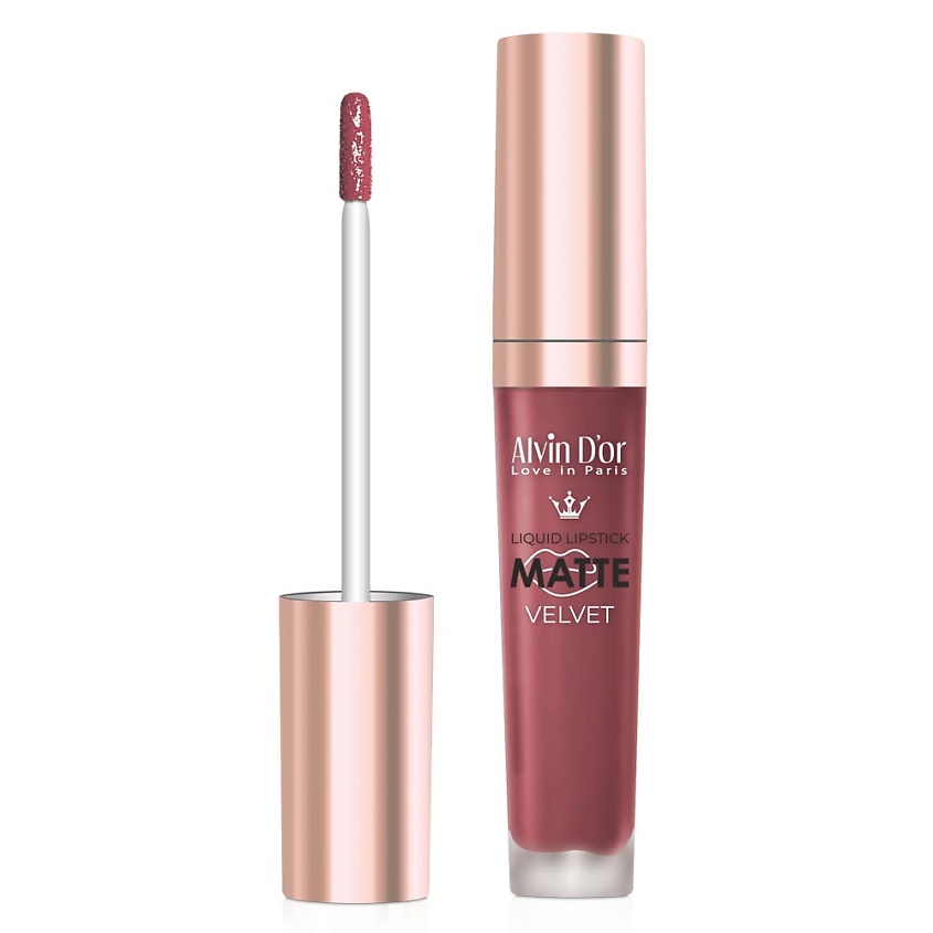 Изображение товара ALVIN D’OR Жидкая губная матовая помада "Matte velvet" Lg-16m, Розово-малиновый