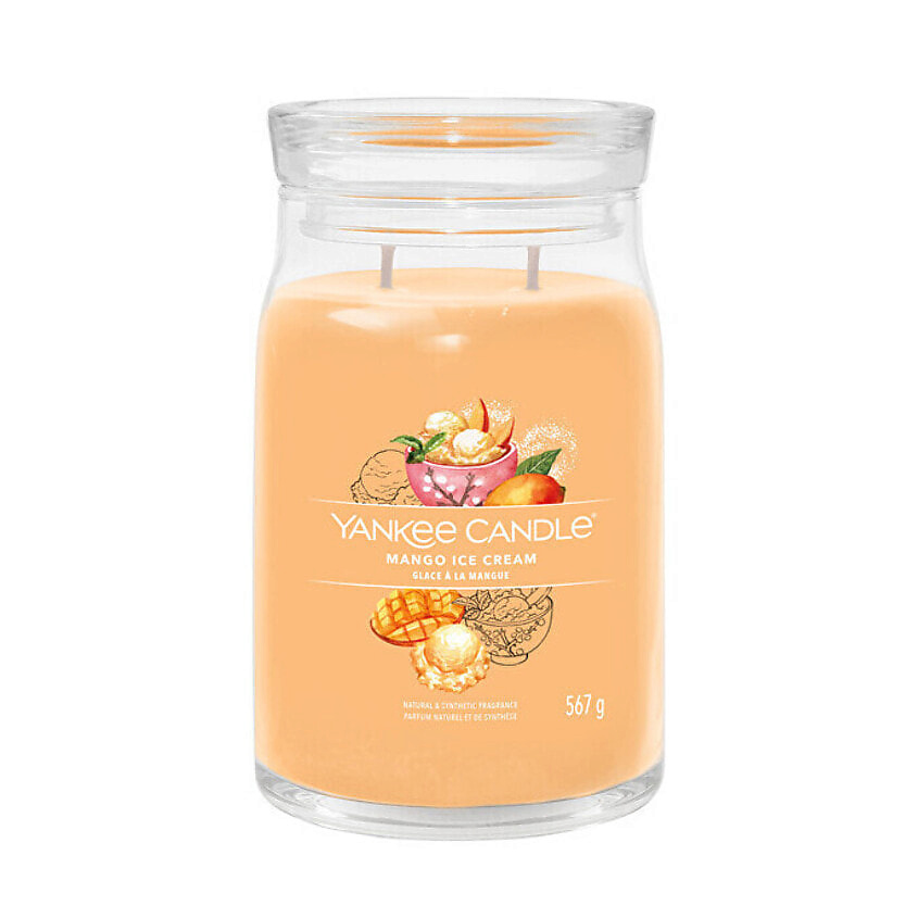 Изображение товара Ароматическая свеча Yankee Candle Mango Ice Cream 567 г для уюта и релакса