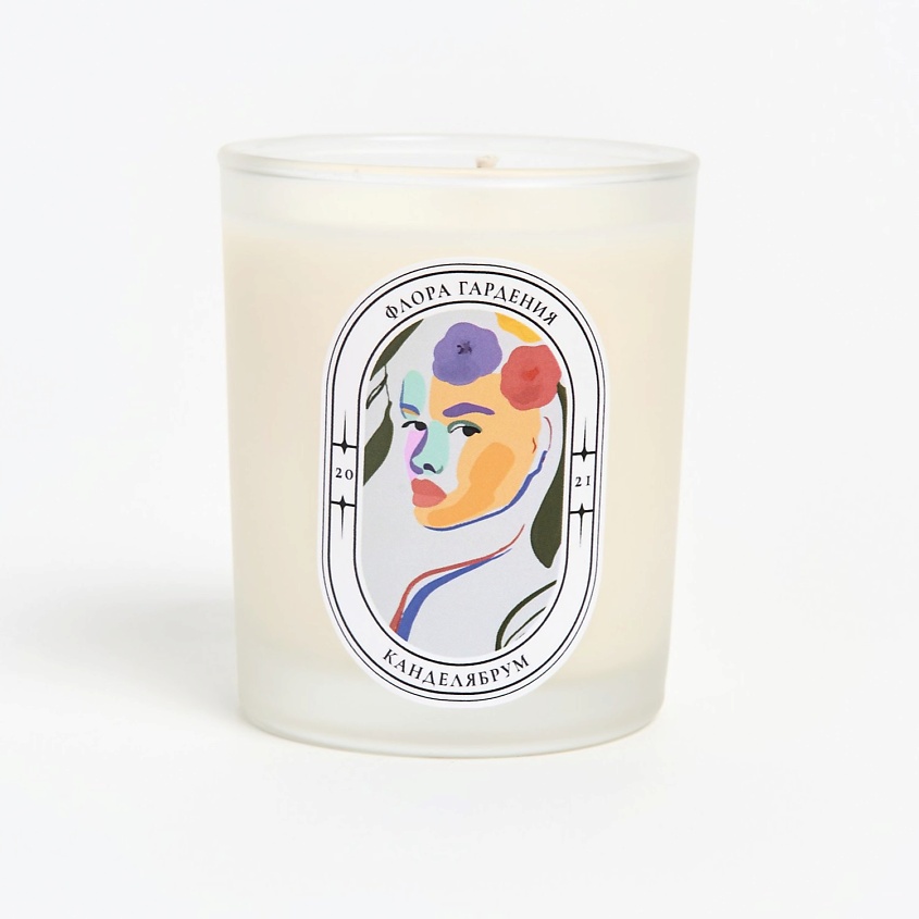 Изображение товара Ароматическая свеча Флора Гардения 140 гр натуральный состав для уюта и подарка