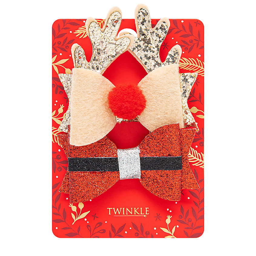 Изображение товара Яркие новогодние заколки для волос TWINKLE REINDEER 2 шт