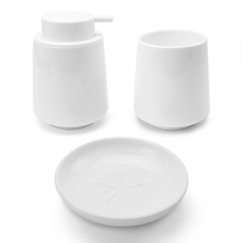 Изображение товара Набор аксессуаров для ванной Fresh белый диспенсер мыльница стакан ND PLAY
