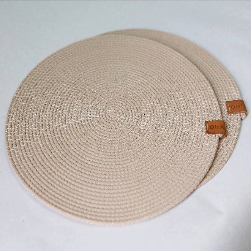 Изображение товара OLALA HOME Плейсматы 2 шт бежевые практичные круглые салфетки для сервировки