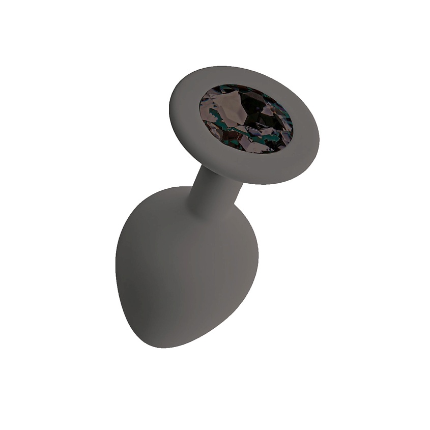 Изображение товара LE FRIVOLE Анальная пробка с черным кристаллом Gamma, цвет графитовый (CORE), 1 шт.Цвет-Графит!