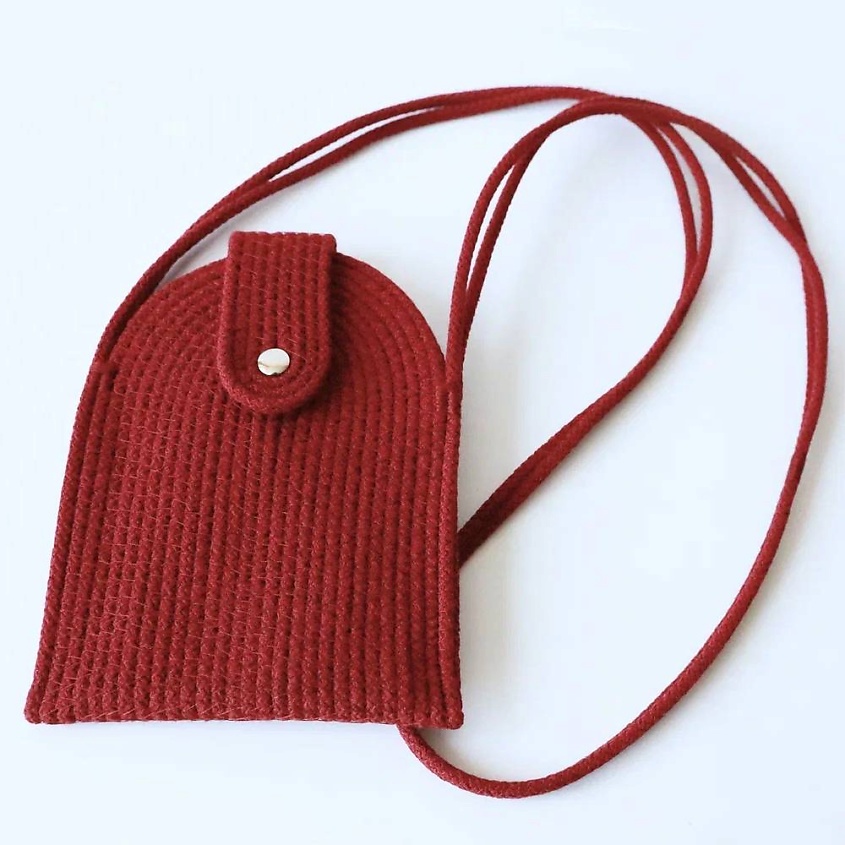 Изображение товара OLALA HOME Бордовая сумка для телефона из хлопкового шнура Кросс-боди стильная и удобная