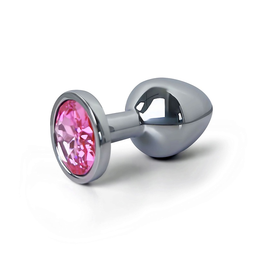 Изображение товара Металлическая анальная пробка с розовым кристаллом Fantasy Toys, безопасная и комфортная