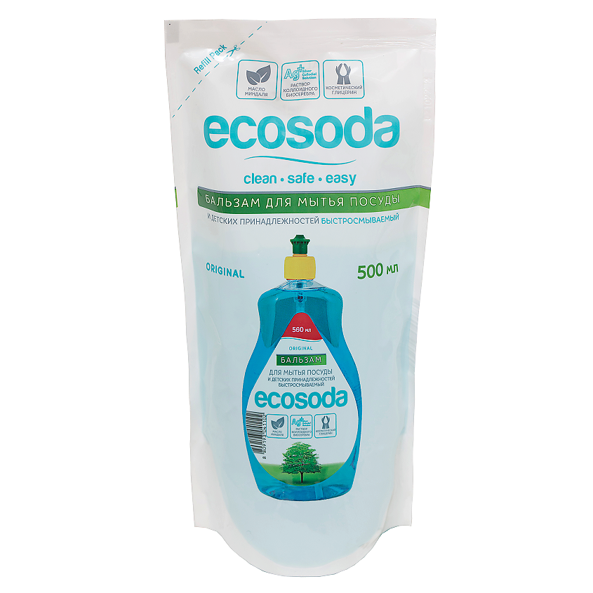 Изображение товара EcoSoda Средство для мытья посуды и детских принадлежностей 500 мл