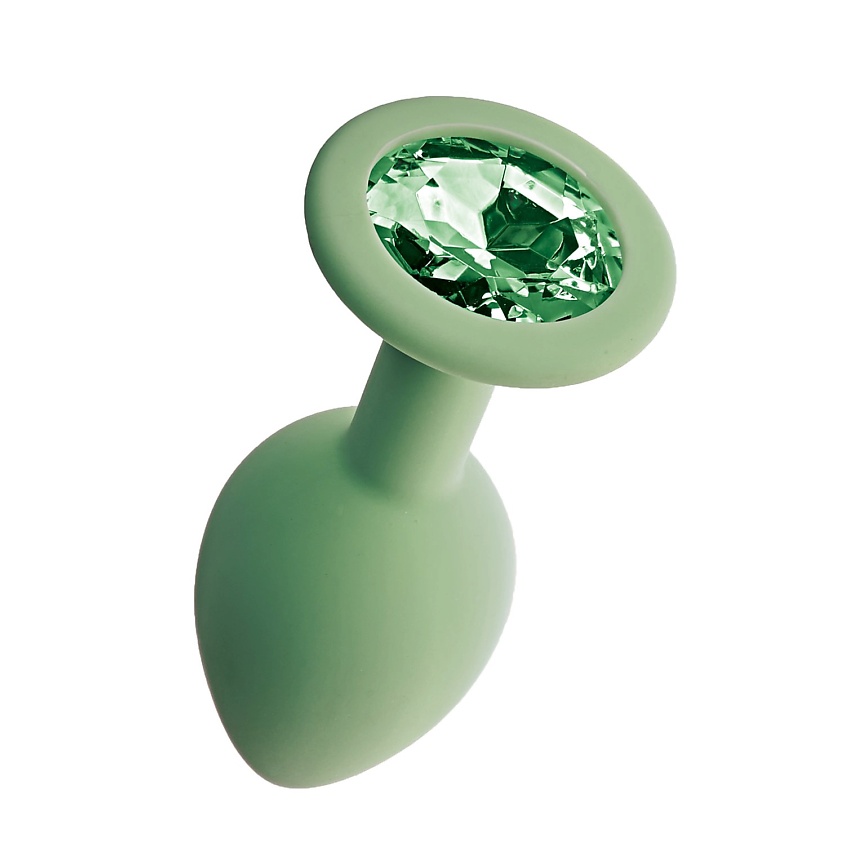Изображение товара LE FRIVOLE Анальная пробка с зеленым кристаллом Gamma, цвет салатовый (CORE), 1 шт.