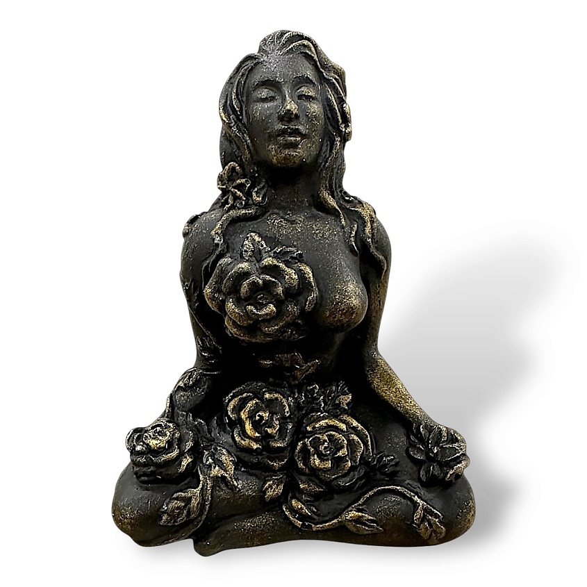 Изображение товара Статуэтка Богиня Гармония из гипсобетона черное золото 9 см