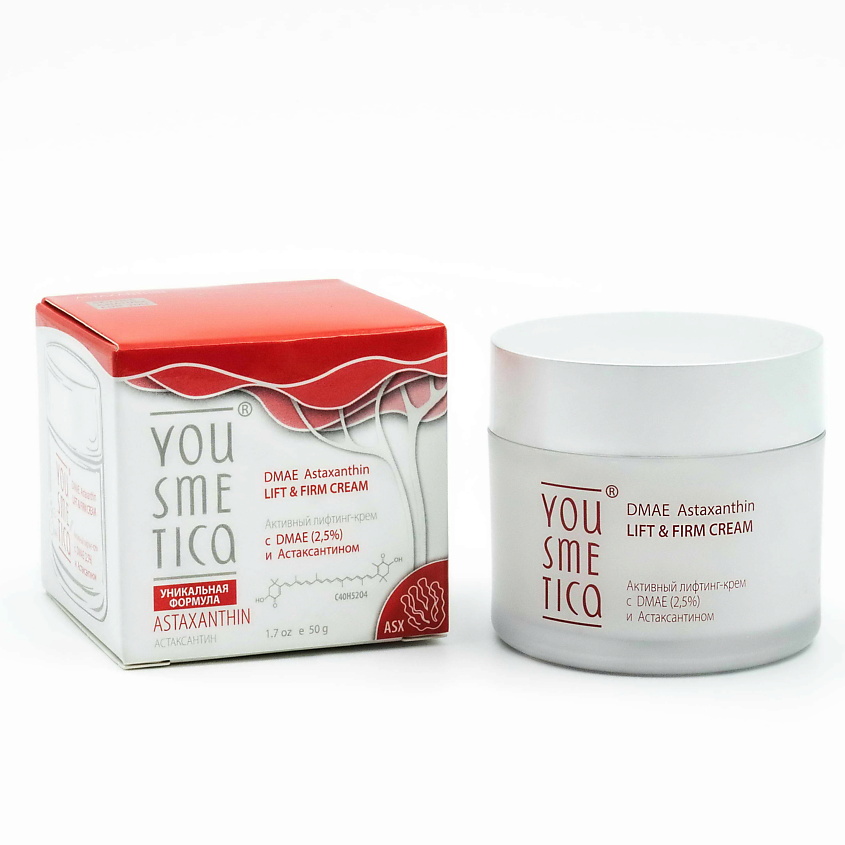 Изображение товара YOUSMETICA Активный лифтинг-крем с DMAE (2,5%) и Астаксантином, 50 гр