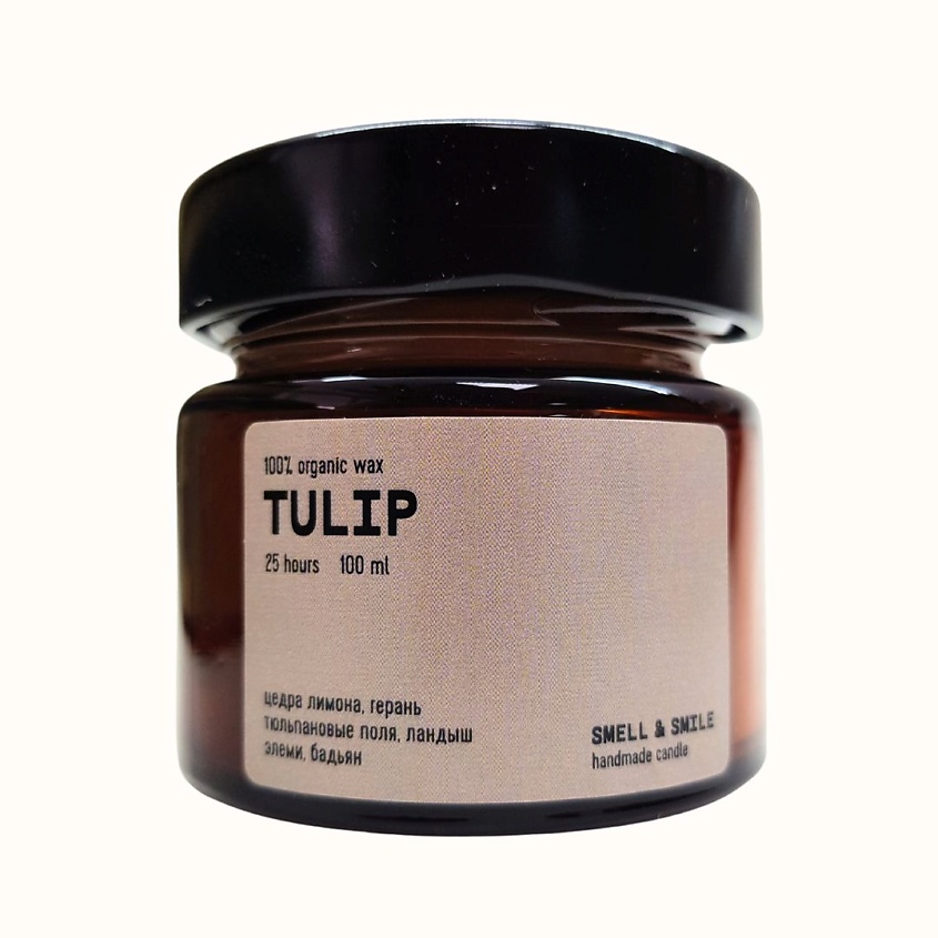 Изображение товара Ароматическая свеча Тюльпан из кокосового воска 20 часов горения SMELL & SMILE