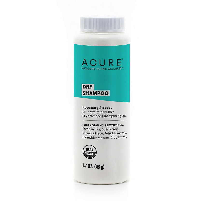 Изображение товара ACURE Сухой шампунь для тёмных волос Розмарин и Какао, 48 гр.