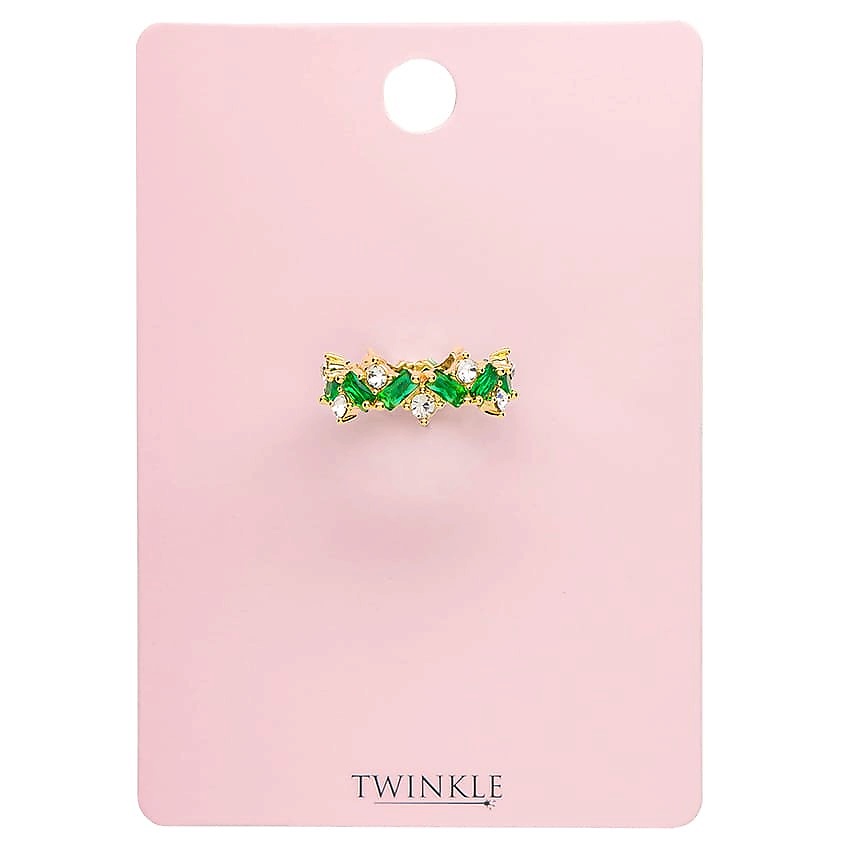 Изображение товара TWINKLE Кольцо GREEN CRYSTALS, 1 шт.