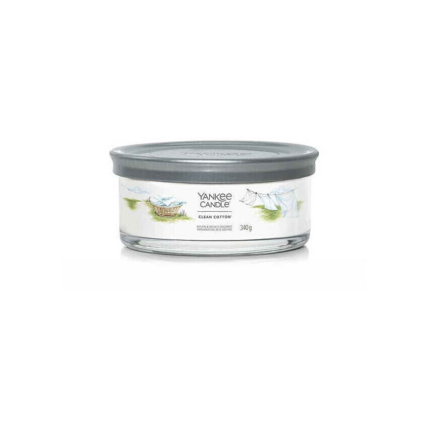 Изображение товара Ароматическая свеча Yankee Candle Clean Cotton 340 г с пятью фитилями для уютного дома
