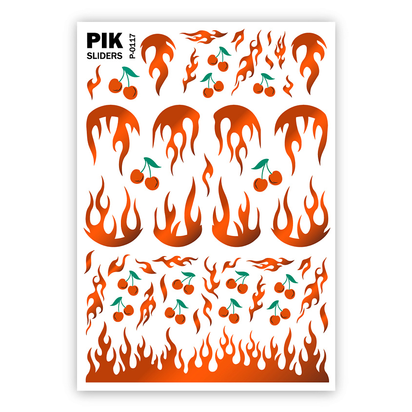 Изображение товара PIK Слайдеры для ногтей P-117 Огненное пламя