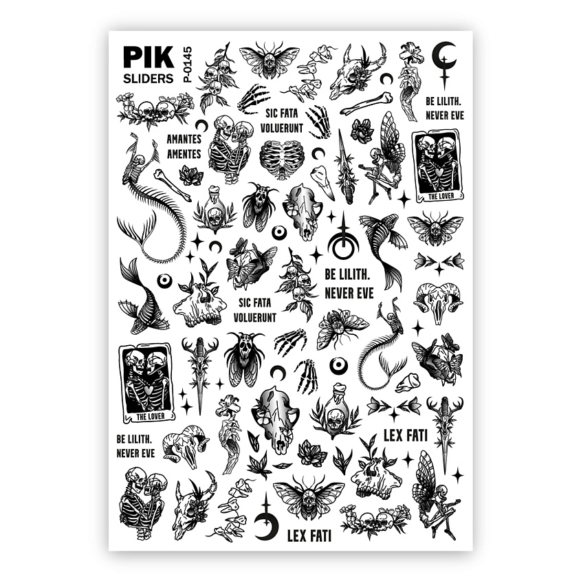 Изображение товара PIK Слайдеры для ногтей P-145 Готика Тату, 1 шт.