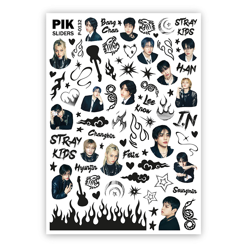 Изображение товара Похожие на наклейки слайдеры для ногтей PIK P-132 яркий дизайн 1 шт