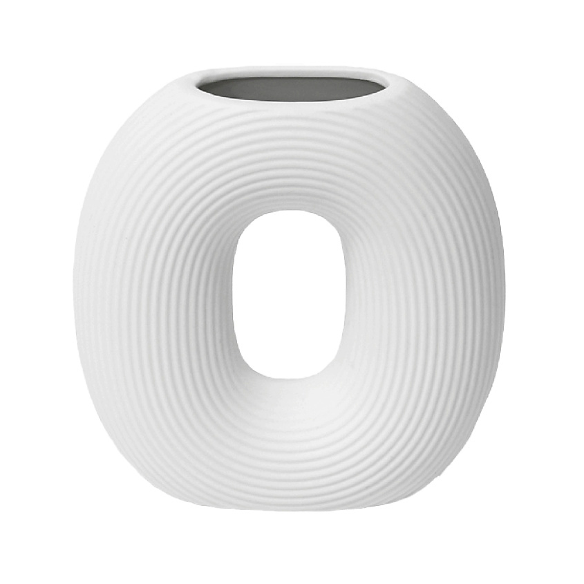 Изображение товара Керамическая ваза Осло для цветов сухоцветов 15,2 см белая