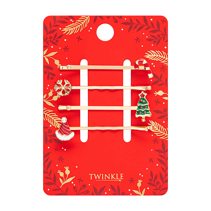 Изображение товара Заколки-невидимки для волос TWINKLE CHRISTMAS EVE 4 шт. новогодний стиль