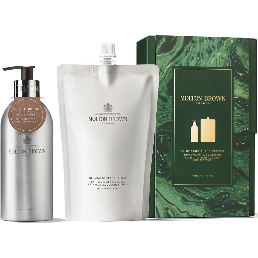 Изображение товара MOLTON BROWN Набор Re-charge Black Pepper Body Care Refill Gift Set, 400 мл + 1 шт.