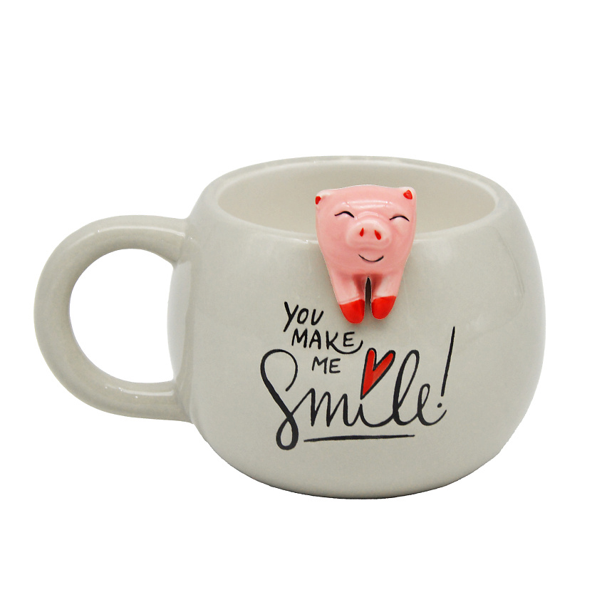 Изображение товара MANDARIN DECOR Кружка керамическая для кофе и чая с фигуркой, цвет: серый; 350 мл