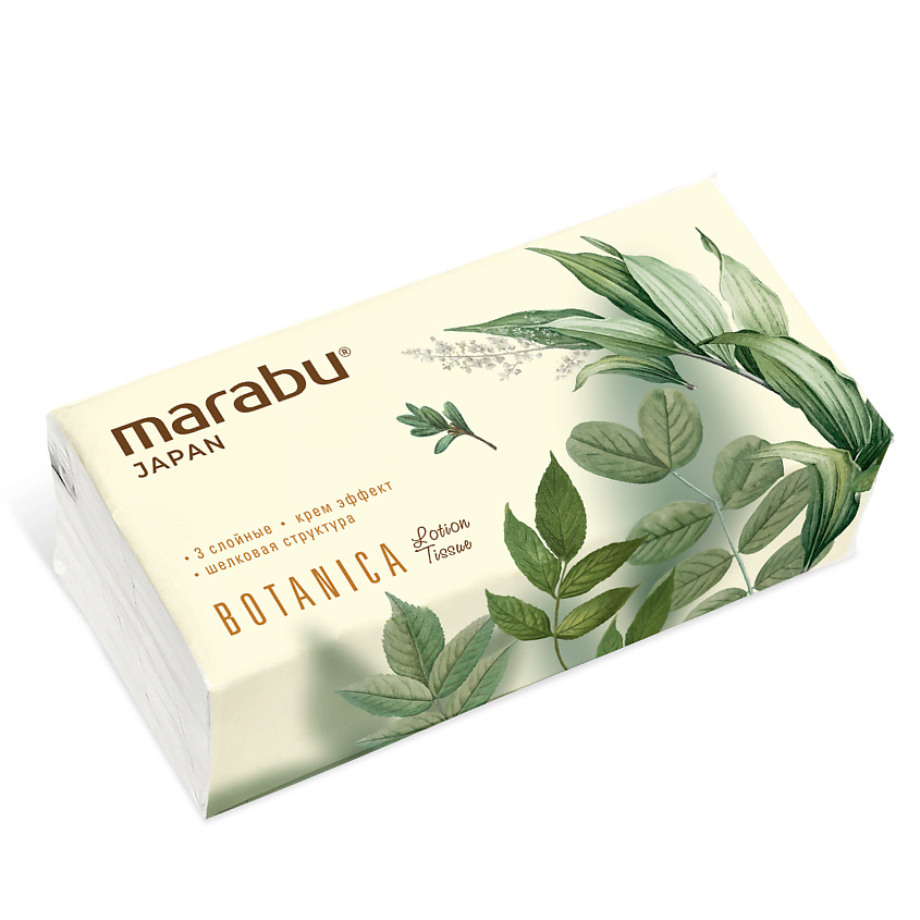 Изображение товара MARABU бумажные салфетки 3 слоя 120 шт увлажняющие гипоаллергенные