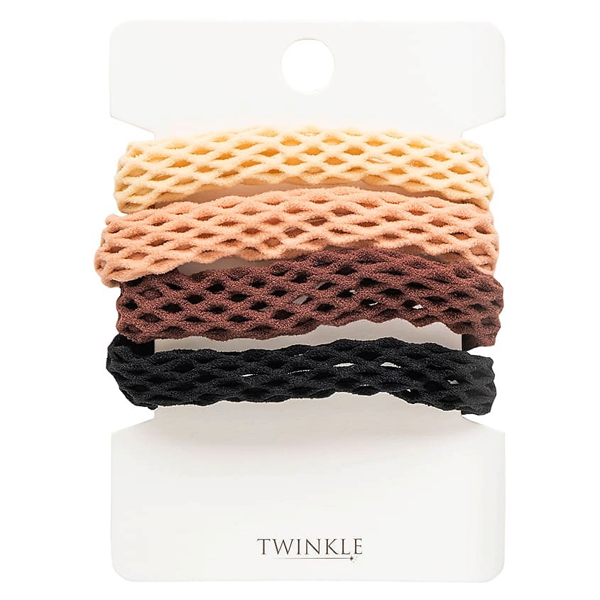 Изображение товара Набор резинок для волос TWINKLE BLACK AND BEIGE 4 шт