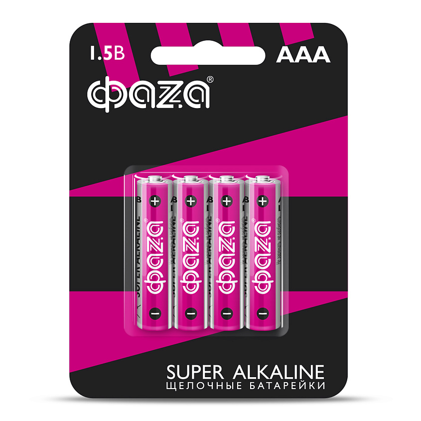Изображение товара ФАZА Щелочные батарейки LR03 ААА 1,5 В, 4 шт. без перезарядки